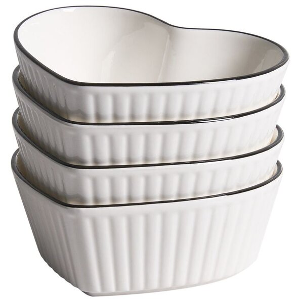 4 darabos ramekin készlet MACE Porcelán Fehér