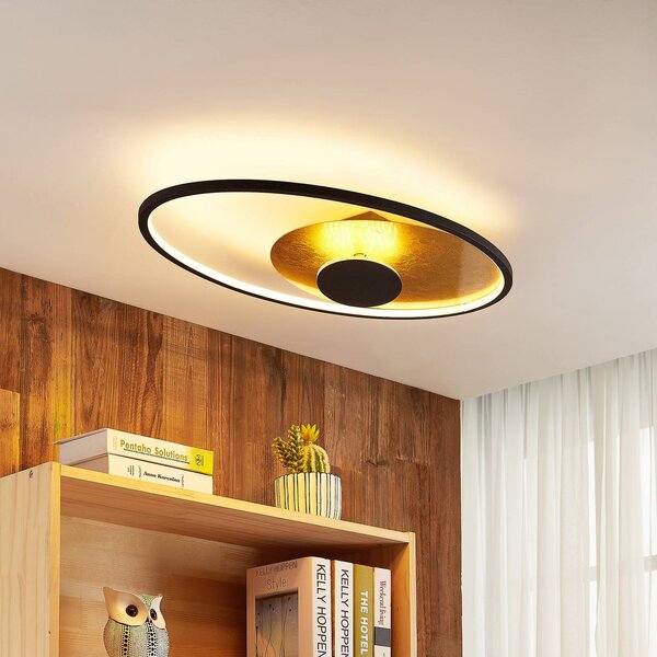 Lindby LED mennyezeti lámpa Feival, 73 cm, rozsda/arany, fényerőszabályzóval, dimmelhető, Barna / rozsda, Nappali / Étkező, fém, Modern