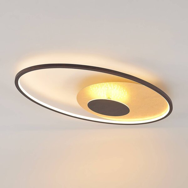 Lindby LED mennyezeti lámpa Feival, 73 cm, rozsda/arany, fényerőszabályzóval, dimmelhető, Barna / rozsda, Nappali / Étkező, fém, Modern