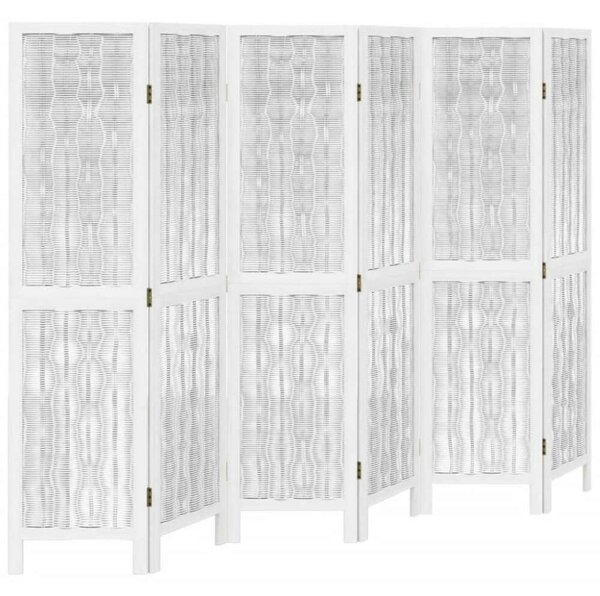 VidaXL Paraván - 6 Paneles - Fehér - 210x160cm