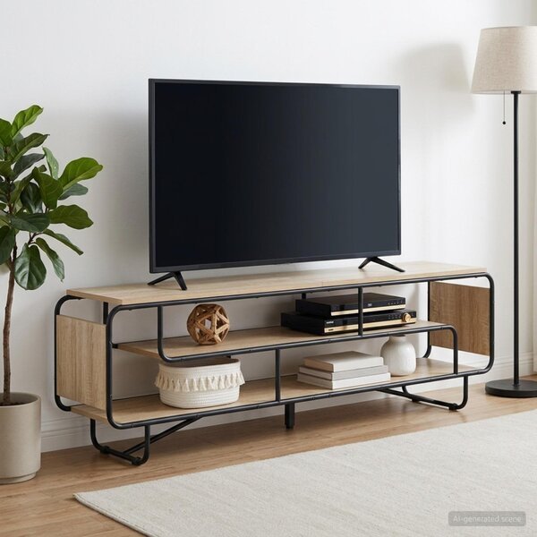 TV állvány 180 x 36 x 45 cm Sonoma Tölgy Szerelt Fa