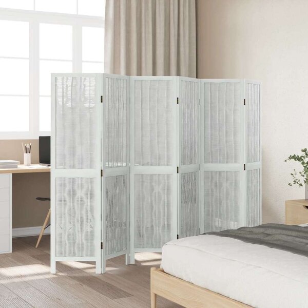 VidaXL Paraván - 6 Paneles - Fehér - 210x160cm