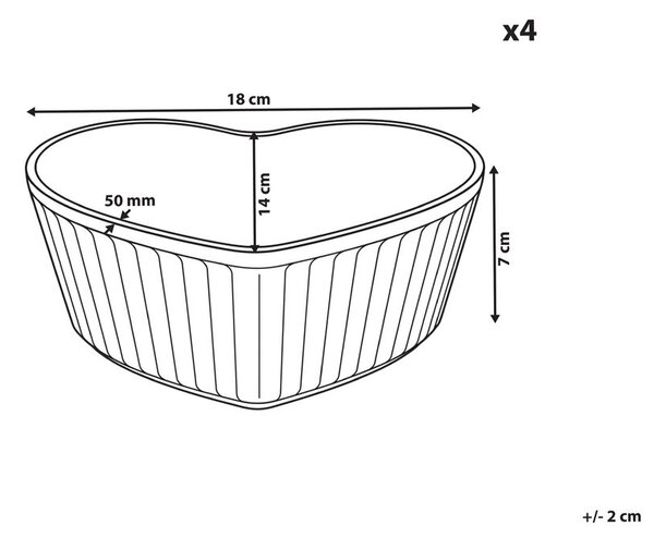 4 darabos ramekin készlet MACE Porcelán Fehér