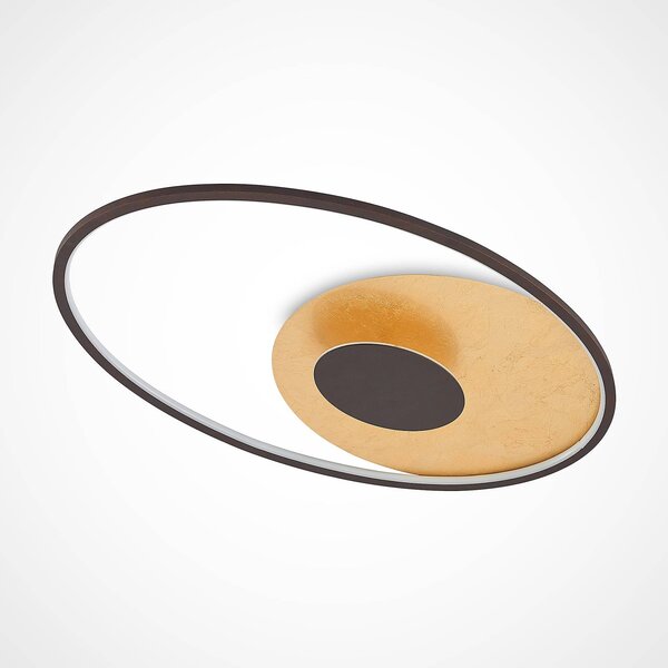Lindby LED mennyezeti lámpa Feival, 73 cm, rozsda/arany, fényerőszabályzóval, dimmelhető, Barna / rozsda, Nappali / Étkező, fém, Modern