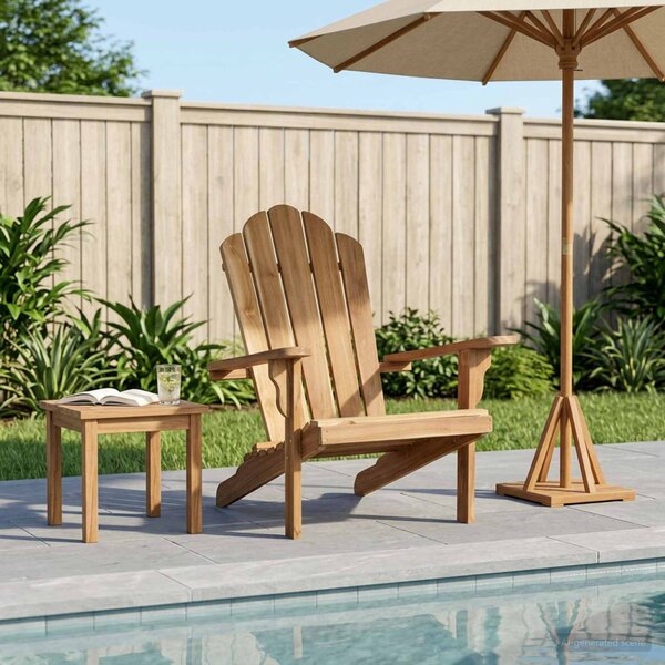 Kerti Adirondack szék Természetes Tömör Teakfa