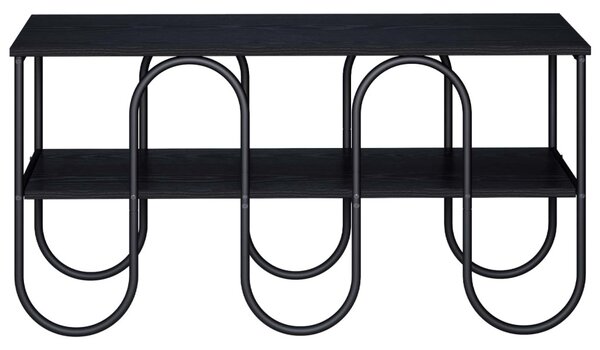 TV állvány 100 x 40 x 50 cm Fekete Tölgy Szerelt Fa