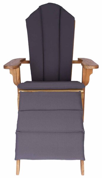Kerti Adirondack szék lábtartóval Természetes Tömör Teakfa
