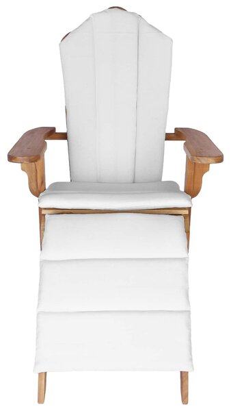 Kerti Adirondack szék lábtartóval Természetes Tömör Teakfa