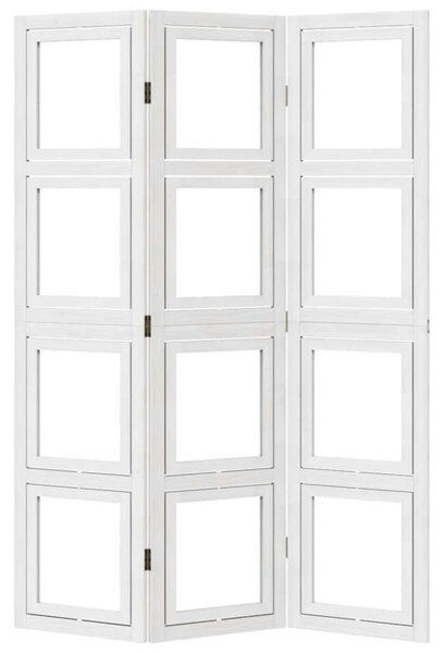 3 Paneles Fehér Tömörfa Térelválasztó - 160 cm
