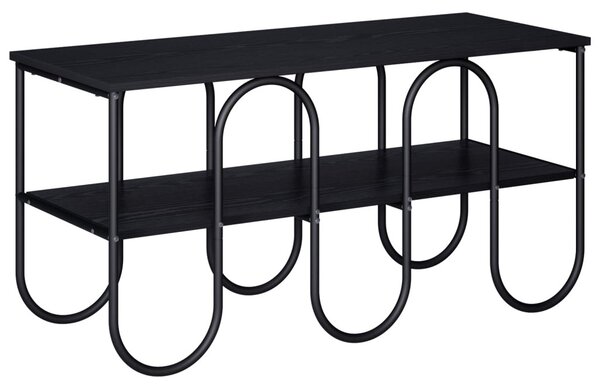 TV állvány 100 x 40 x 50 cm Fekete Tölgy Szerelt Fa