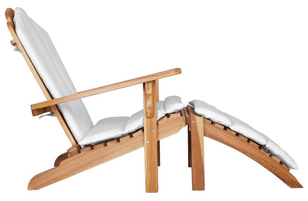 Kerti Adirondack szék lábtartóval Természetes Tömör Teakfa