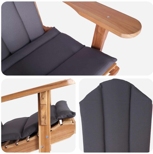 Kerti Adirondack szék Természetes Tömör Teakfa