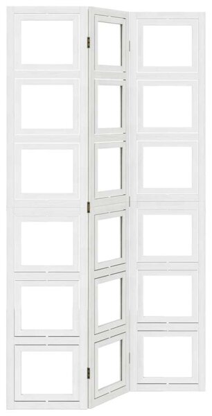 3 Paneles Fehér Tömörfa Térelválasztó - 105x200 cm