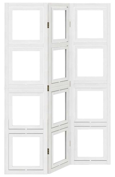 3 Paneles Fehér Tömörfa Térelválasztó - 160 cm