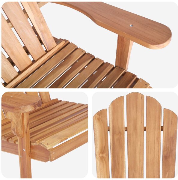 Kerti Adirondack szék Természetes Tömör Teakfa