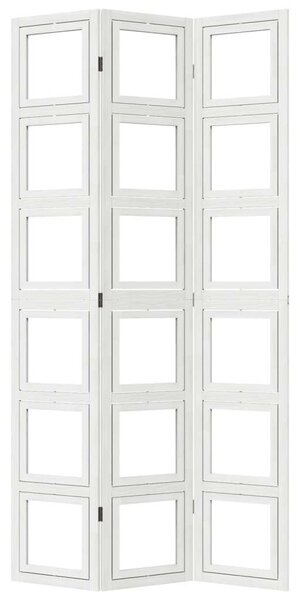 3 Paneles Fehér Tömörfa Térelválasztó - 105-110 x 220 cm