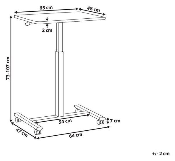 Manuálisan állítható laptop állvány ACADEMIA Világosbarna/fehér 65 cm 48 cm