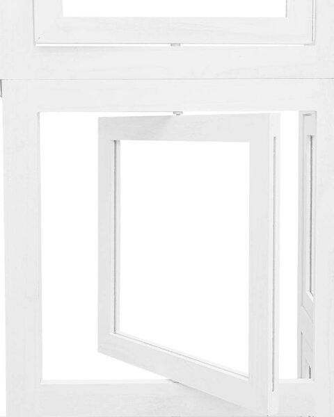 4 Paneles Fehér Tömörfa Térelválasztó - 140x200 cm