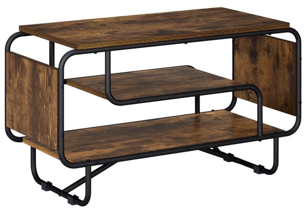 TV állvány 80 x 36 x 45 cm Füstös Tölgy Szerelt Fa
