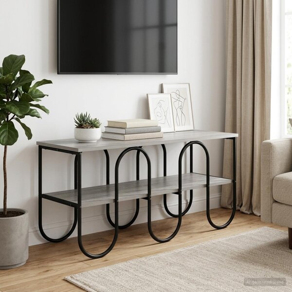 TV állvány 100 x 40 x 50 cm Szürke Sonoma Szerelt Fa