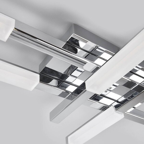 Lindby LED mennyezeti lámpa Patrik, 62 cm, 6 lámpás, króm, IP44, Króm / ezüst, Fürdőszoba, fém, Modern