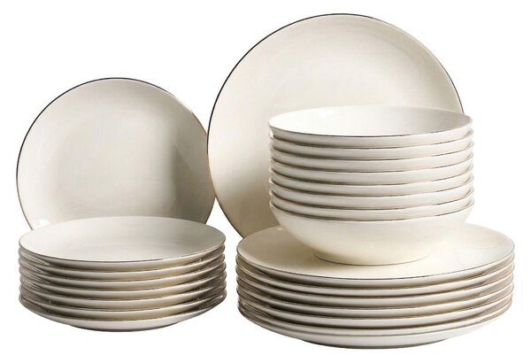 24 darabos étkészlet CUMIN Porcelán Törtfehér/arany