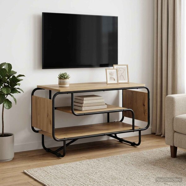 TV állvány 80 x 36 x 45 cm Kézműves Tölgy Szerelt Fa