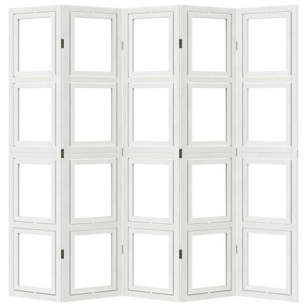 VidaXL 5 Paneles Paraván - Fehér Tömörfa - 175x180cm