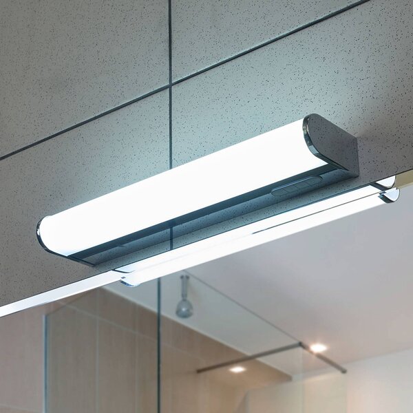 Lindby Jesko LED fali lámpa fürdőbe 3 000-6 500 K, 33cm, dimmelhető, Króm / ezüst, Fürdőszoba, Műanyag, Modern