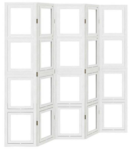 VidaXL 5 Paneles Paraván - Fehér Tömörfa - 175x180cm