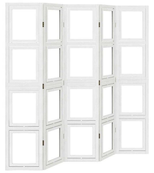 VidaXL 5 Paneles Paraván - Fehér Tömörfa - 175x180cm