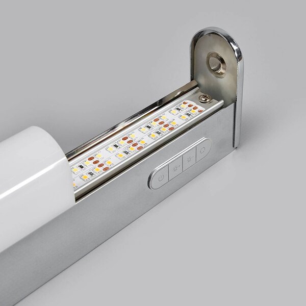Lindby Jesko LED fali lámpa fürdőbe 3 000-6 500 K, 33cm, dimmelhető, Króm / ezüst, Fürdőszoba, Műanyag, Modern