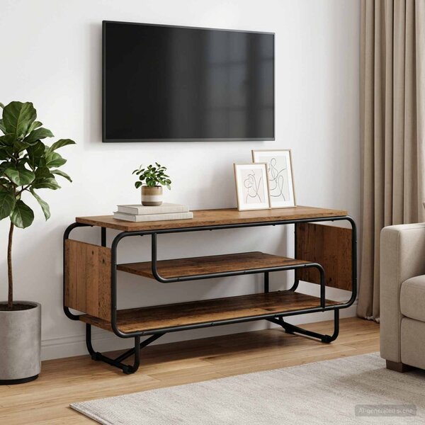 TV állvány 98 x 36 x 45 cm Antik Fa Szerelt Fa