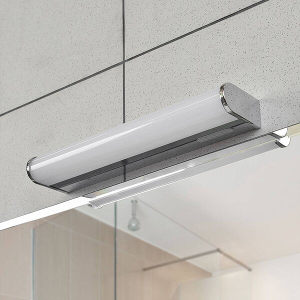 Lindby Jesko LED fali lámpa fürdőbe 3 000-6 500 K, 33cm, dimmelhető, Króm / ezüst, Fürdőszoba, Műanyag, Modern