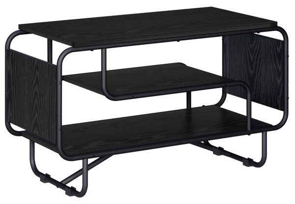 TV állvány 80 x 36 x 45 cm Fekete Tölgy Szerelt Fa