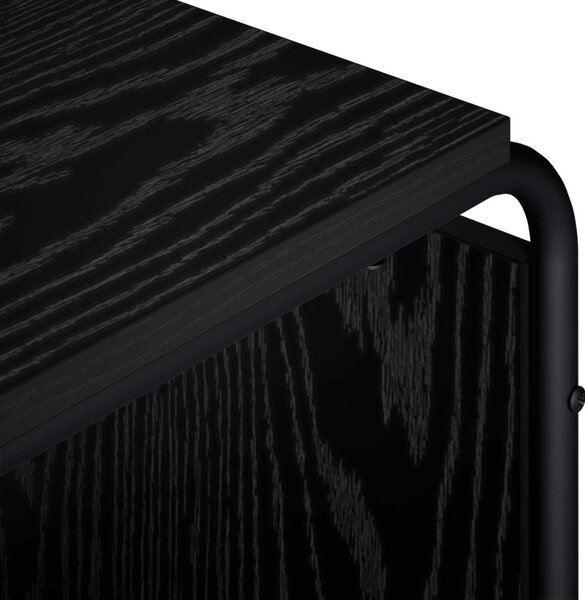 TV állvány 98 x 36 x 45 cm Fekete Tölgy Szerelt Fa