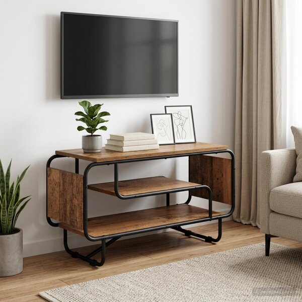 TV állvány 80 x 36 x 45 cm Antik Fa Szerelt Fa