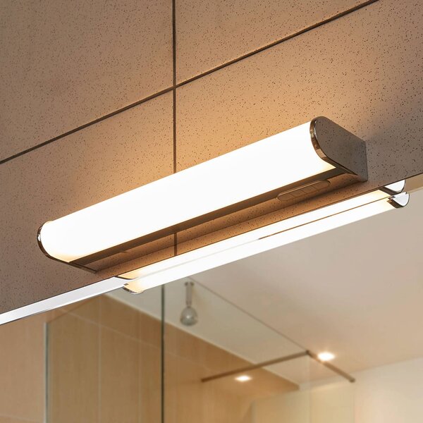 Lindby Jesko LED fali lámpa fürdőbe 3 000-6 500 K, 33cm, dimmelhető, Króm / ezüst, Fürdőszoba, Műanyag, Modern