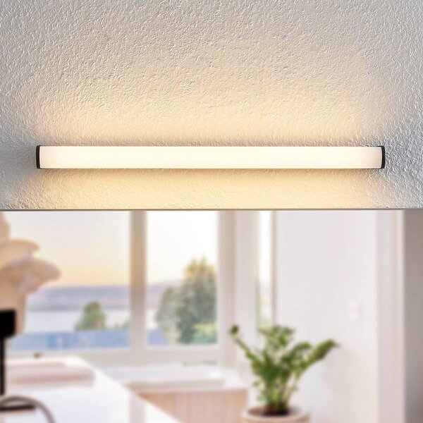 Lindby Ulisan LED fali lámpa fürdőbe, kerek 58,8m, Fekete, Fürdőszoba, Alumínium, Modern