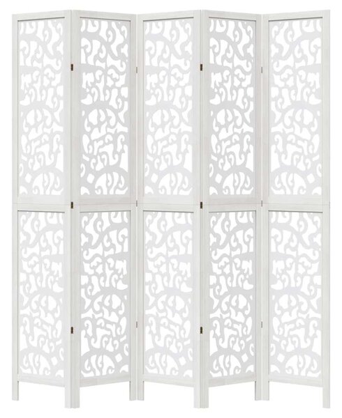 VidaXL 5 Paneles Fa Paraván - 175-180x220 cm - Fehér