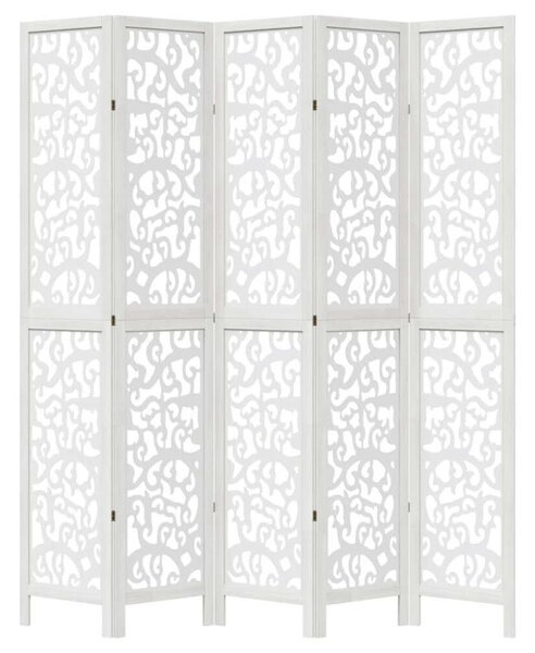 VidaXL 5 Paneles Fa Paraván - 175-180x220 cm - Fehér