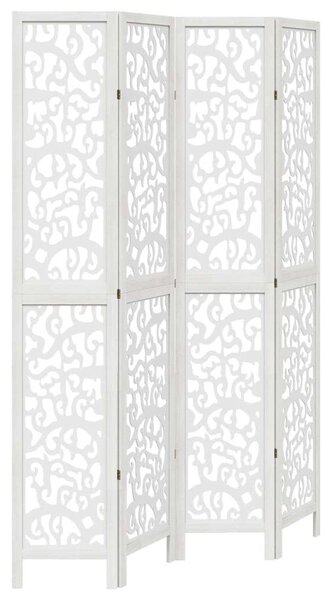 Fa Térelválasztó - 4 Panel - Fehér - 140x220 cm