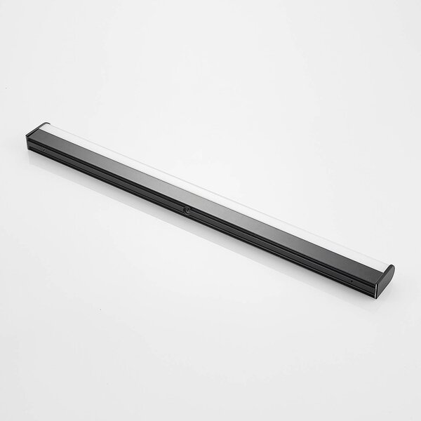 Lindby Ulisan LED fali lámpa fürdőbe, kerek 88,8cm, Fekete, Fürdőszoba, Alumínium, Modern