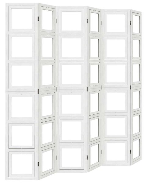 VidaXL Paraván - 6 Paneles - Fehér - Tömörfa - 210x220cm