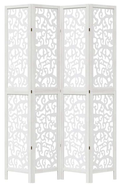 Fa Térelválasztó - 4 Panel - Fehér - 140x220 cm