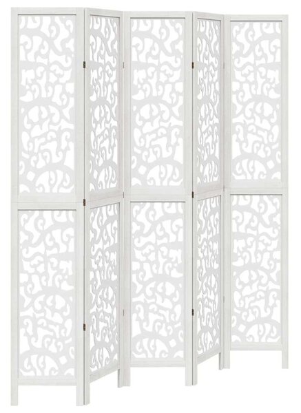 VidaXL 5 Paneles Fa Paraván - 175-180x220 cm - Fehér