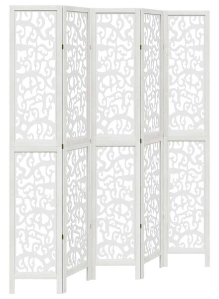 VidaXL 5 Paneles Fa Paraván - 175-180x220 cm - Fehér