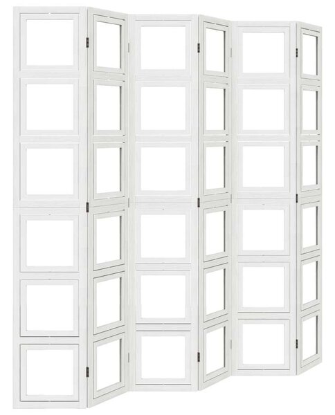 VidaXL Paraván - 6 Paneles - Fehér - Tömörfa - 210x220cm