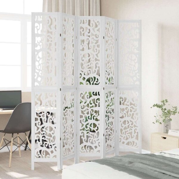 VidaXL 5 Paneles Fa Paraván - 175-180x220 cm - Fehér