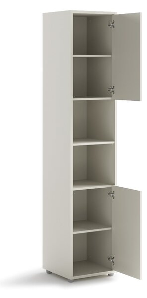 Könyvespolc Concept Lenart III, Zárt, Fiókokkal, Ajtókkal, Közepes sűrűségű farostlemez, Laminált forgácslap, 218x45x46cm, Kasmír